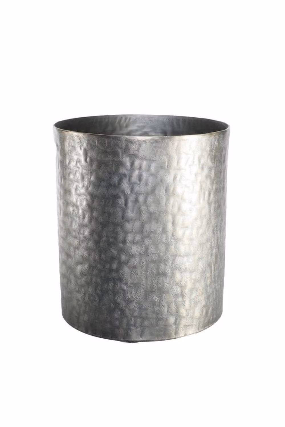 KDMD Apollo Cylinder Antique Silver Metal Tabletop Pot, Diameter: 28 cm – 2