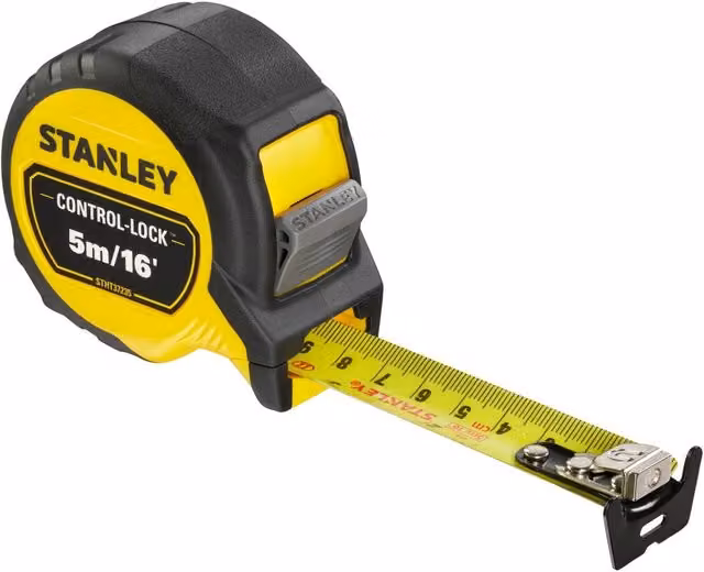 Stanley Control-lock Pocket Tape Measure in Yellow and Multicolour