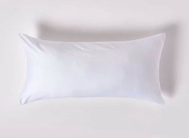 Homescapes White Mako Sateen Combed Cotton Continental Pillowcase, 400 TC, W: 40 cm, L: 80 cm