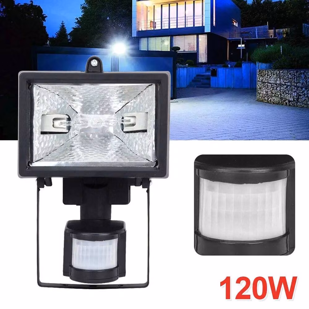 SPETLEK 120W Halogen Floodlight with PIR Motion and Dusk Sensors in Black – 3