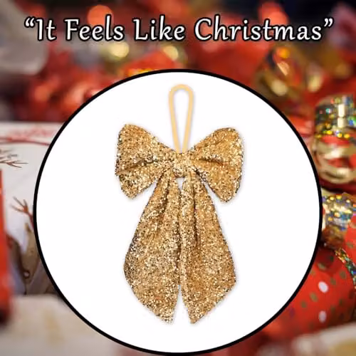 VFM e-Store Gold Sequins Bow Hanging Decoration W: 58 cm, H: 58.98 cm – 7