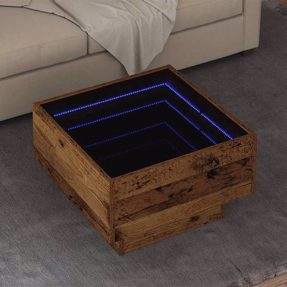 Berkfield Home Rustic Square Coffee Table in Brown, W/D/H: 50 x 50 x 30 cm – 2