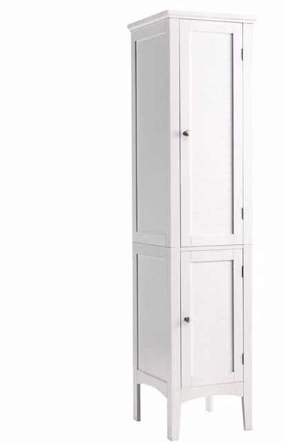 Costway 5-Tier Tall Narrow Bathroom Storage Cabinet in White, H 160 x W 38 x D 38 cm – 1