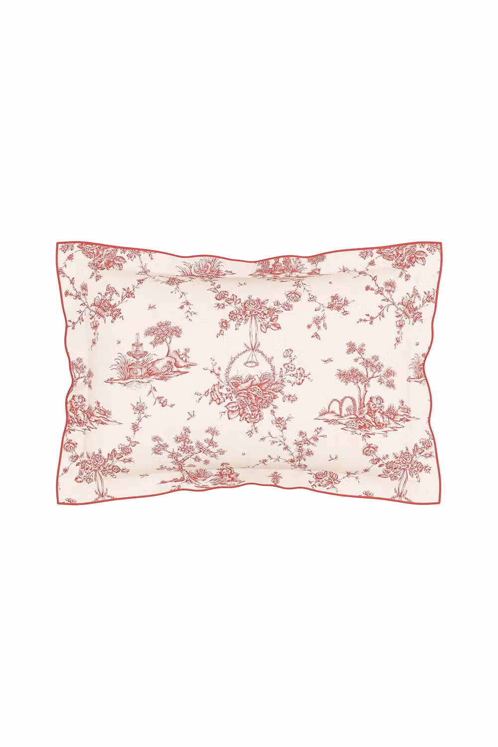 V&A Garden of Love Cotton Floral Duvet Cover and Pillowcase Set, Red and Beige, W/D/H: 90 x 200 cm – 3