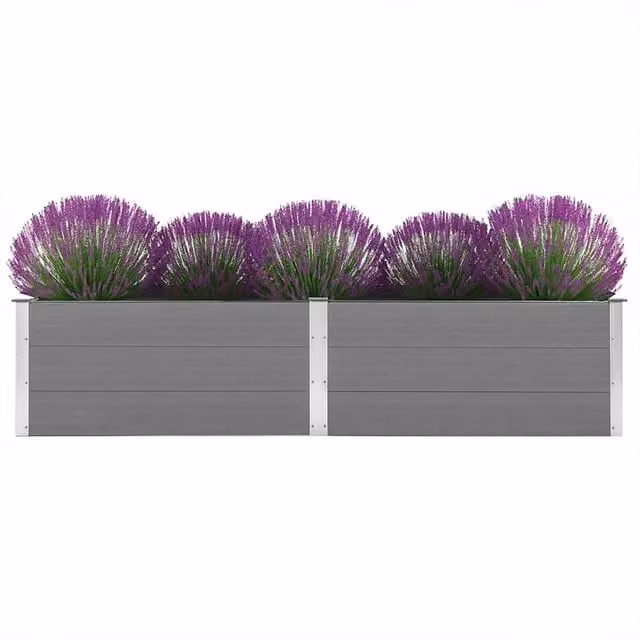 Berkfield Home Garden Grey WPC Raised Bed W: 250 cm, D: 50 cm, H: 54 cm – 1