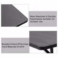 Costway Outdoor Picnic Table and Bench Set in Black – 5