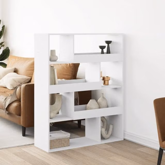 Berkfield Home White Room Divider in MDF, W/D/H: 100 x 33 x 125.5 cm