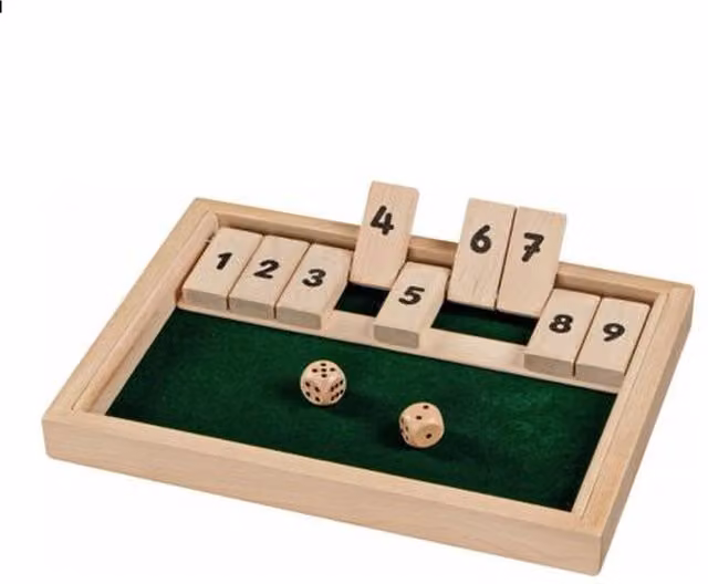 Goki Shut the Box Wooden Dice Game in Yellow, Brown and Multicolour – 2