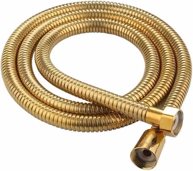 NESTLUNE Gold Stainless Steel Shower Hose, 1.5 m