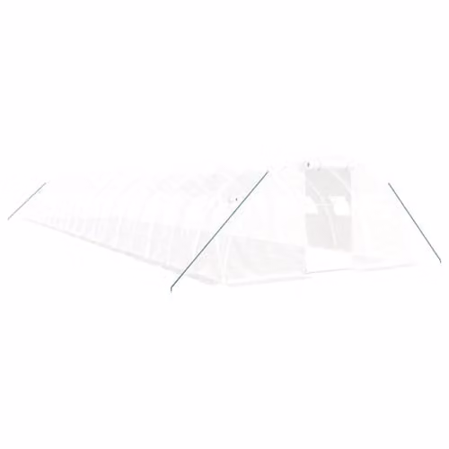 vidaXL Greenhouse with Steel Frame, White, W: 18 m, D: 4 m, H: 2 m – 1