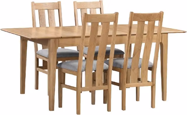 Julian Bowen Classic Extendable Oak Dining Table and 6 Chairs Set in Brown
