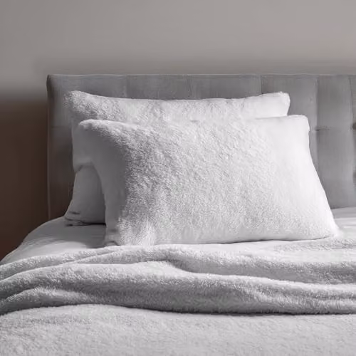 Snug City White Teddy Fleece Pillow Case Set of 2, W: 48 cm x H: 74 cm – 3