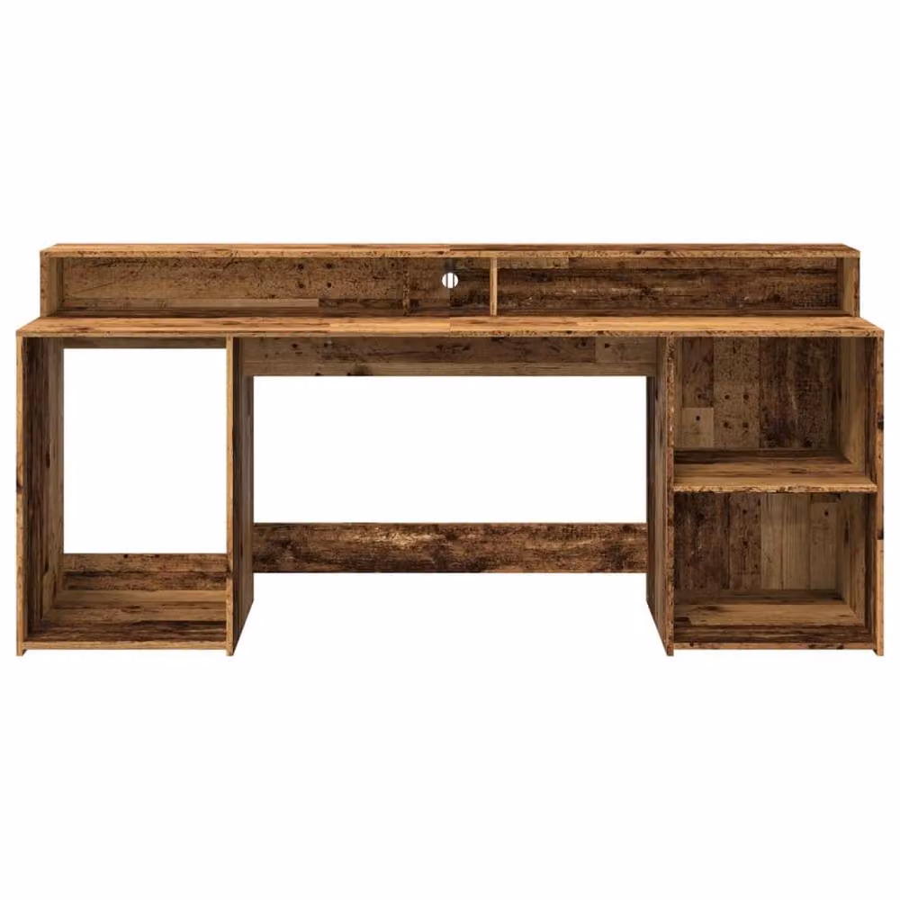 Berkfield Home Gaming Desk with LED Lights in Brown, W/D/H: 200 x 55 x 91 cm – 5
