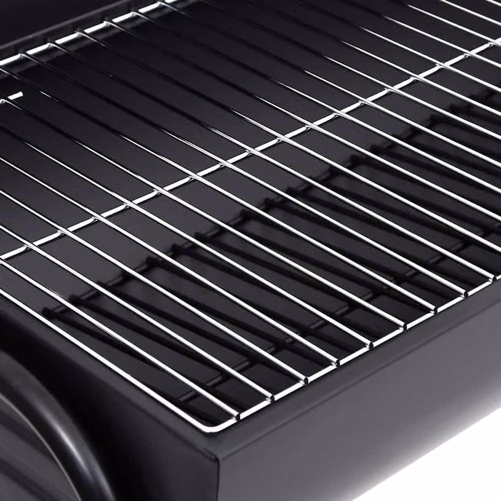 Berkfield Home Black Steel Barrel Charcoal Grill with 2 Cooking Grids and Warming Rack, W/D/H: 80 x 95 x 90 cm – 3