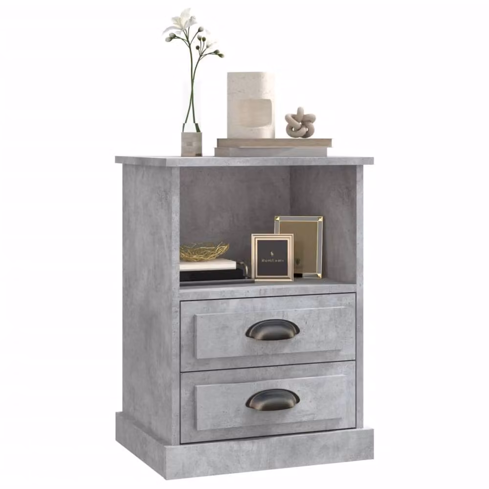 Berkfield Home Bedside Cabinet in Grey, W/D/H: 43 x 36 x 60 cm – 3