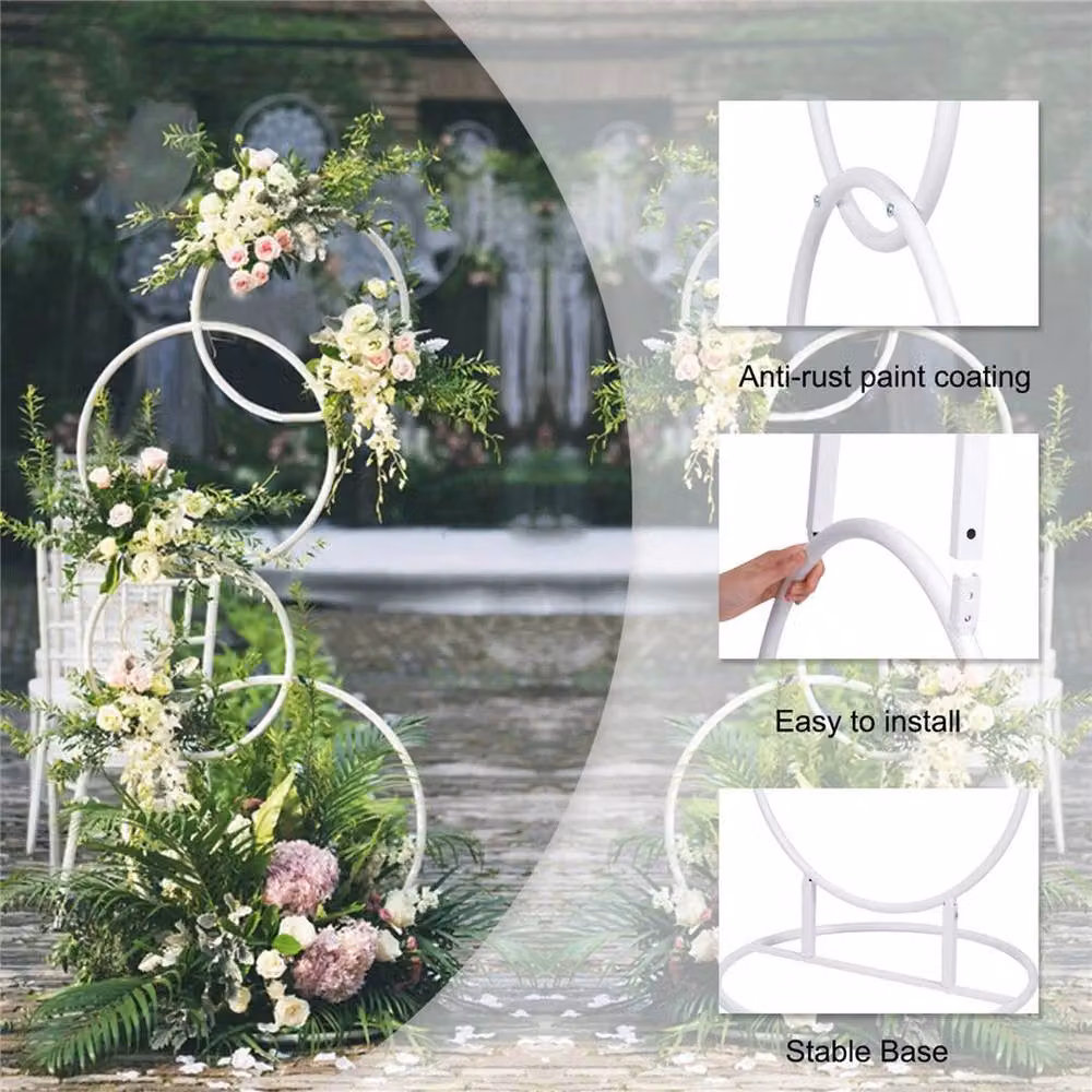 SPETLEK Round Metal Wedding Arch Frame in White – 2