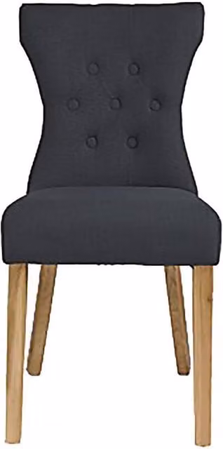 Lemon Pavilion Furniture Naples Dining Chair in Grey Linen Fabric with Oak Wood, W46 x D63 x H92 cm