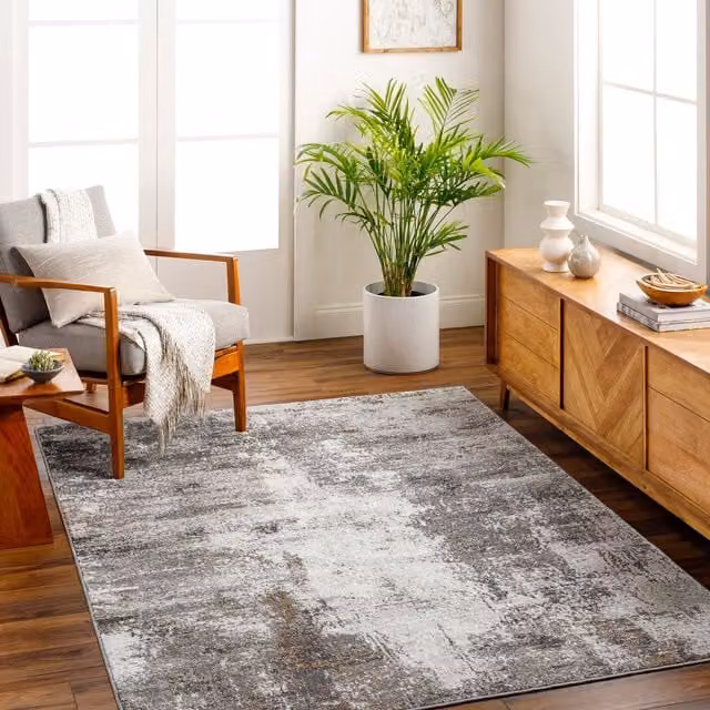 Livabliss San Francisco Modern Abstract Marble Living Rug in Blue, Grey, Yellow and Brown, W: 120 cm, L: 170 cm