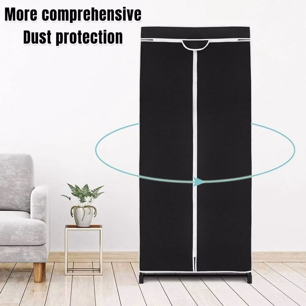 NESTLUNE Single Fabric Folding Clothes Wardrobe in Black, W/D/H: 100 x 100 x 100 cm – 3
