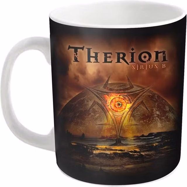 Therion Sirius B Ceramic Mug in White, Black and Orange