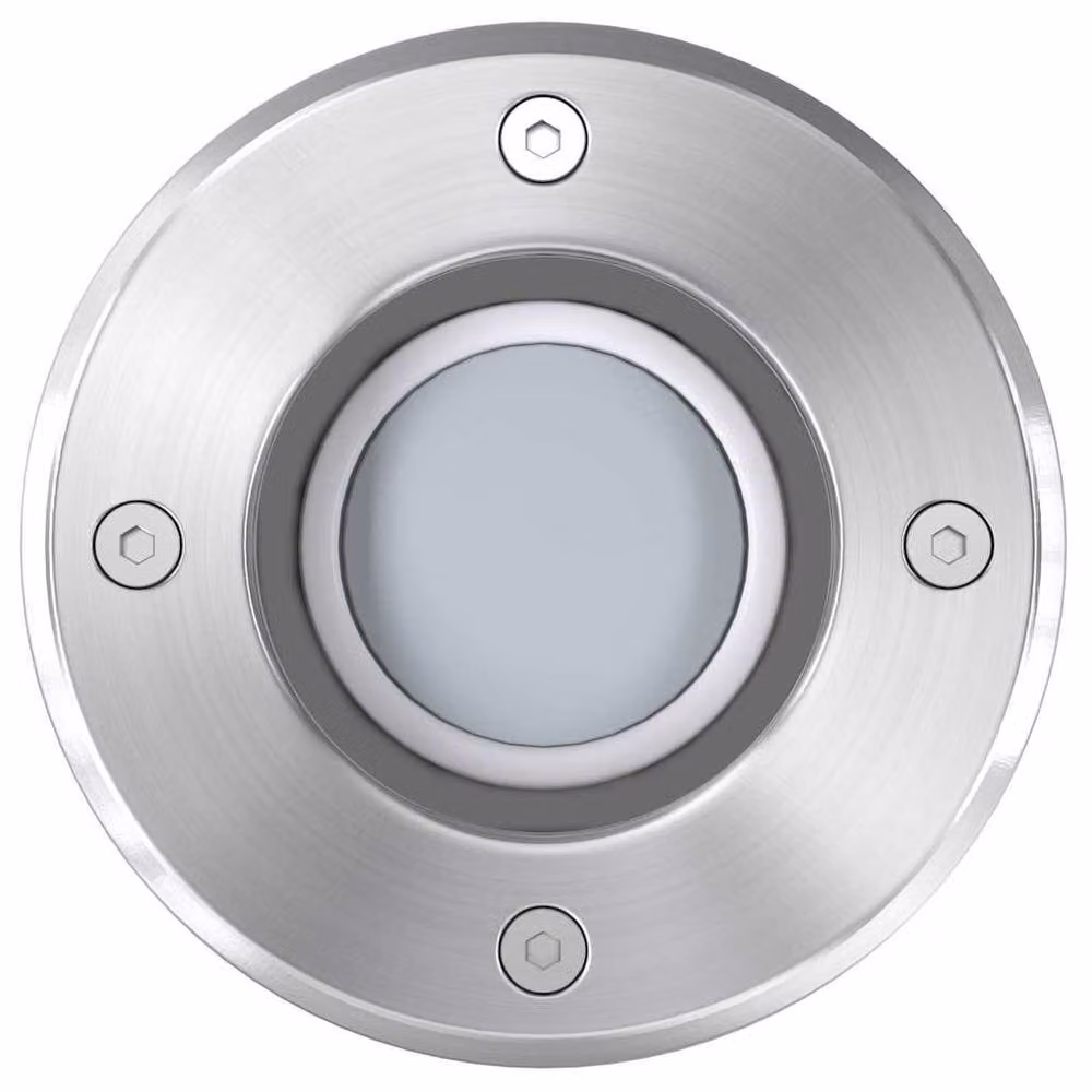 Berkfield Home Outdoor LED Ground Recessed Lights, 3 Piece Round Set in Silver – 4