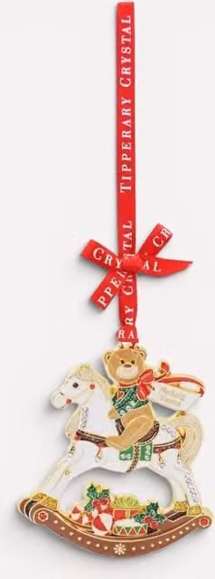 Tipperary Sparkle Hanging Rocking Horse Christmas Decoration, Multicolour Metal Pendant