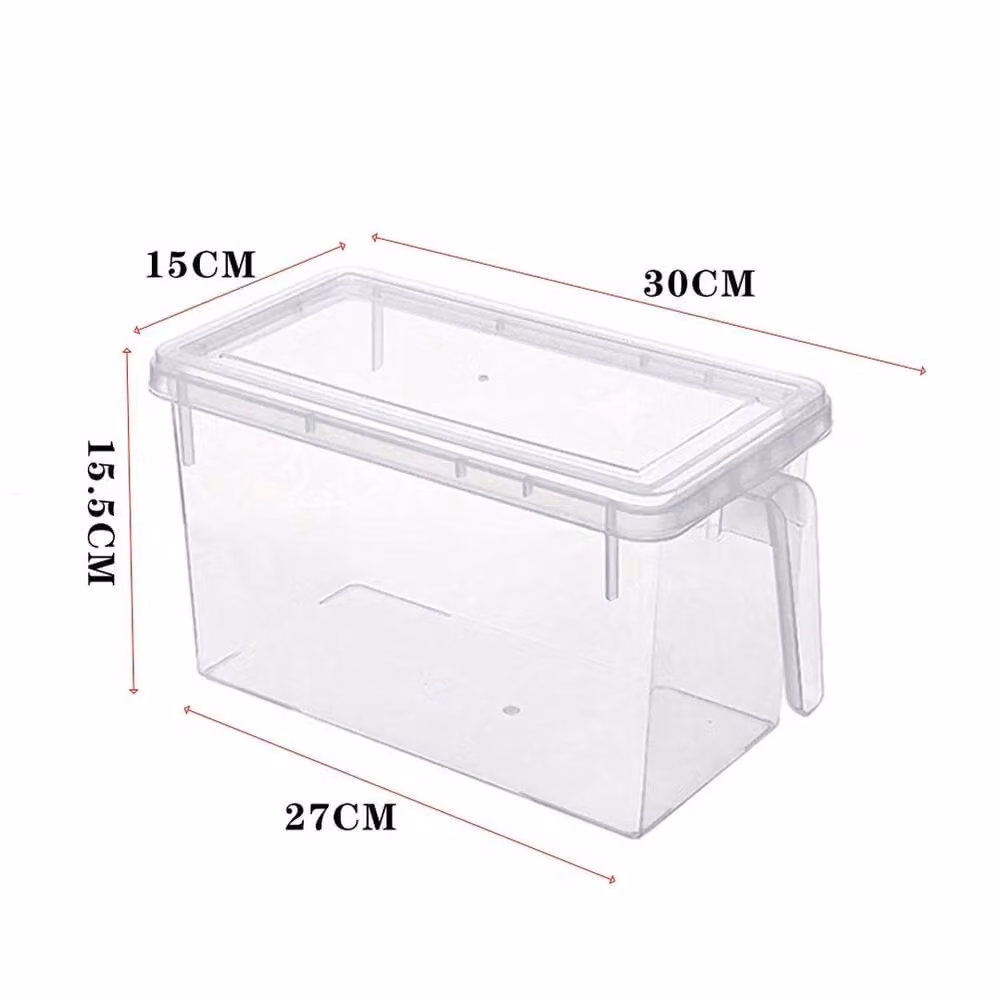 NESTLUNE 2-Piece Clear Plastic Fridge Storage Box and Cupboard Container Tray Set – 2