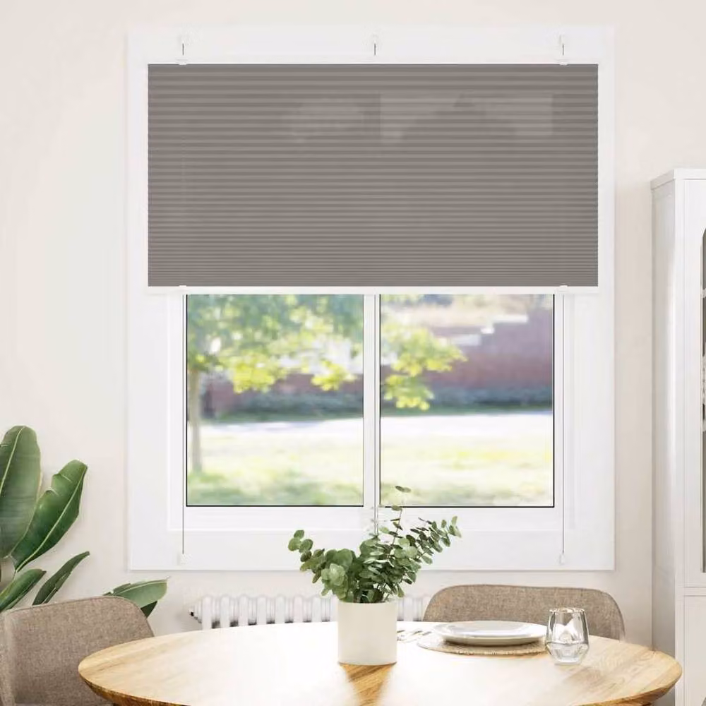 Berkfield Home Single Pleat Polyester Blind in Anthracite Grey, W: 120 cm, H: 100 cm – 1