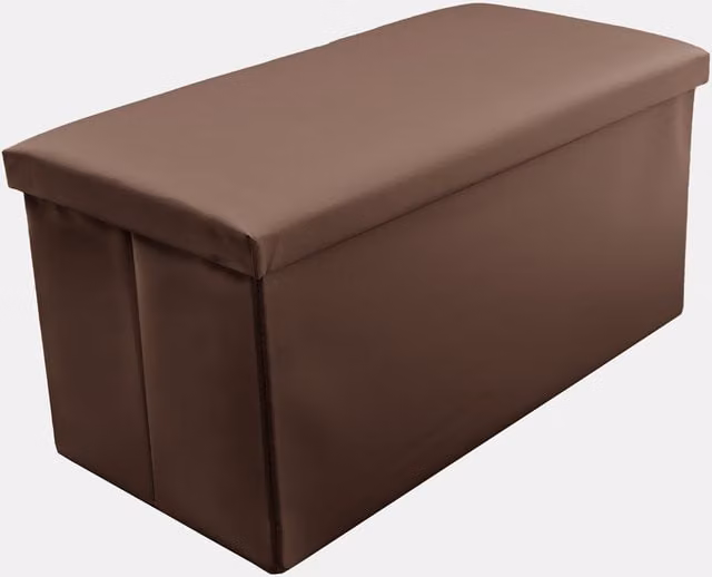 Home Republic Brown Faux Leather Cube Storage Box W/D/H: 76 x 38 x 38 cm