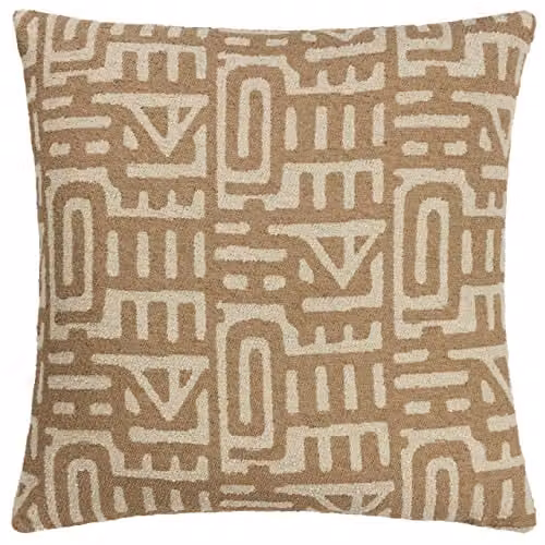Riva Home Samos Square Polyester Filled Cushion, Brown, W/D/H: 60 x 60 x 60 cm – 1