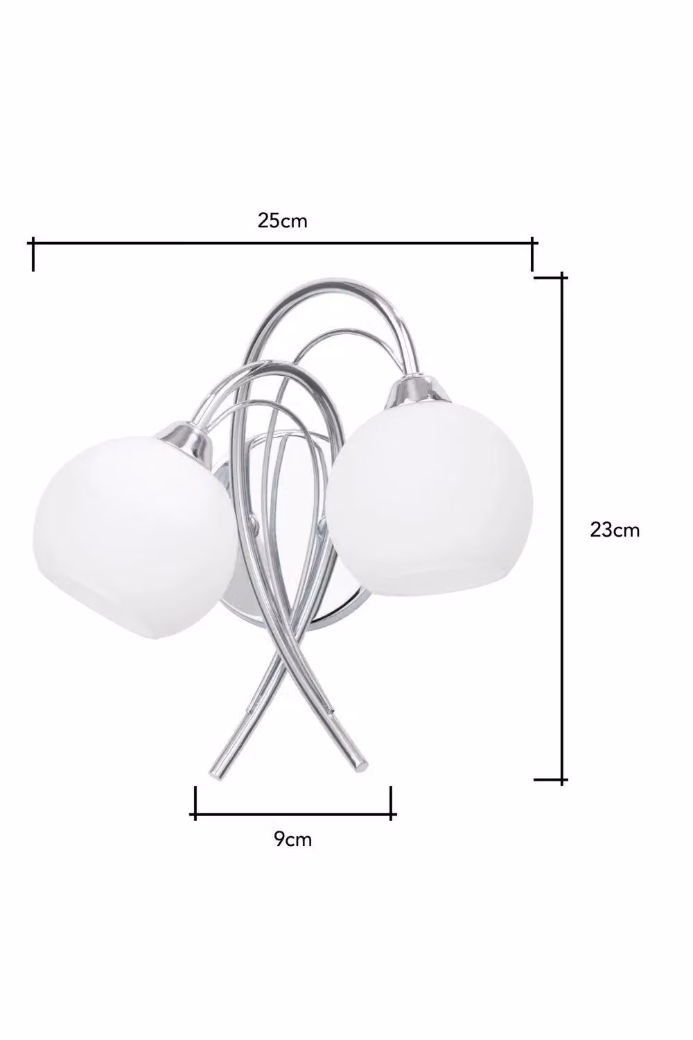 BHS Lighting Soni Modern Sphere Wall Light in Chrome and Silver with Glass – 2