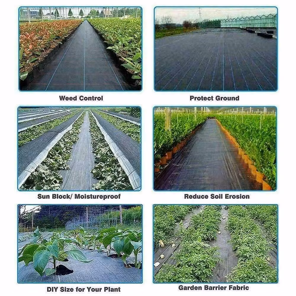 EONLION Black Weed Control Fabric Barrier Liner Landscape Cover Sheet, 4m x 50m – 2