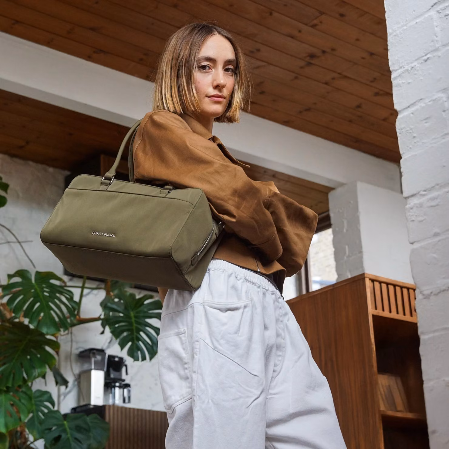 Tiba + Marl Riley Compact East-West Changing Bag in Olive Green – 2