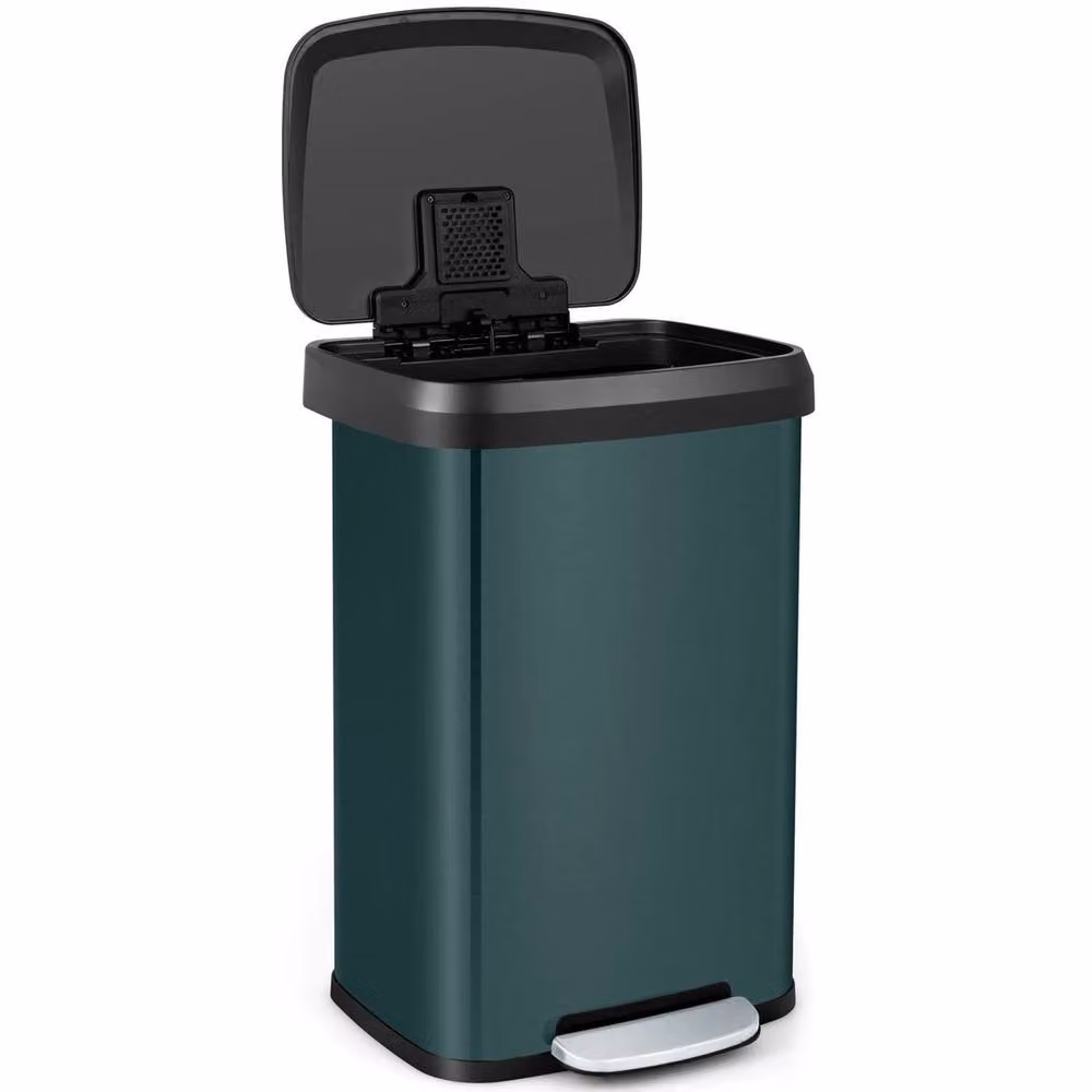 Havendro 50L Stainless Steel Step Garbage Bin with Soft Close and Odour Filter, Green – 3