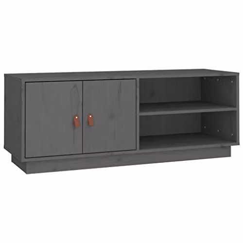 vidaXL Modern Grey Solid Pine Wood TV Cabinet W/D/H: 105 x 34 x 40 cm