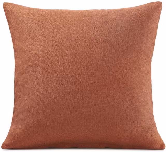 Livinluxury Plain Orange Velvet Chenille Square Cushion