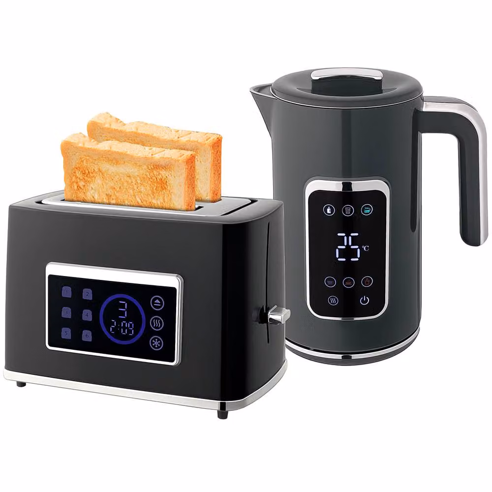 STILVORA Kettle and Toaster Set with Touch Controls in Grey – 4