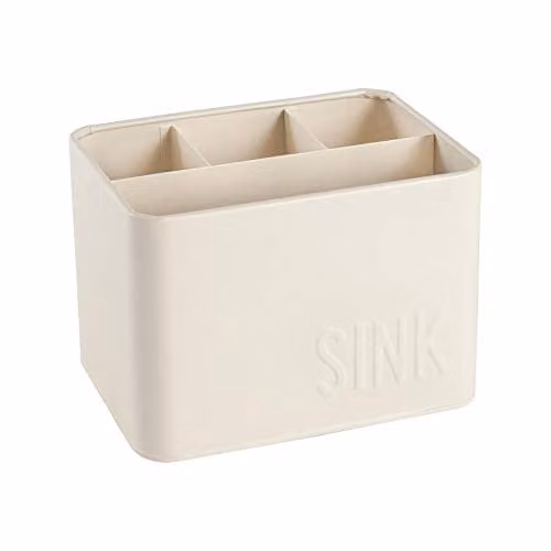 Harbour Housewares Metal Kitchen Sink Tidy Caddy in Beige
