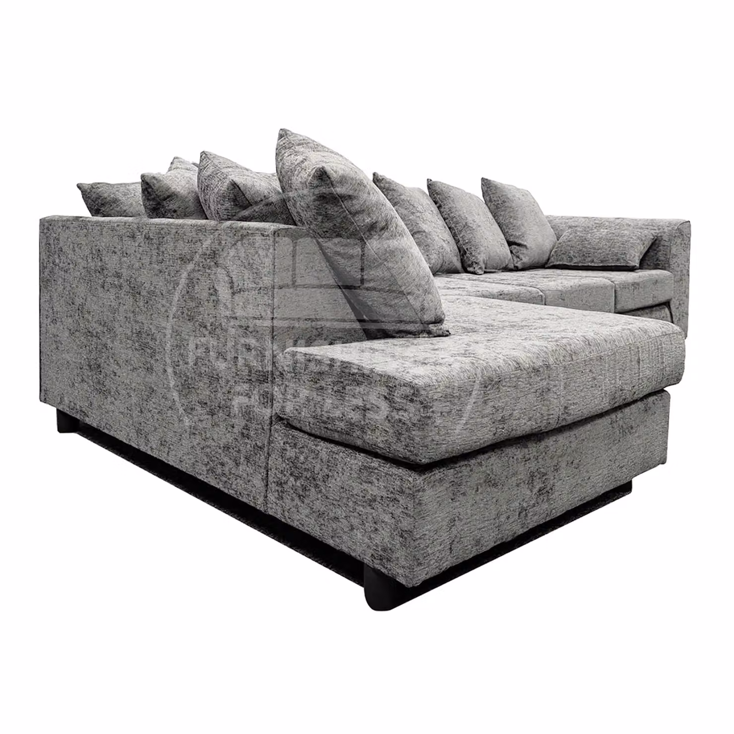 Furnishings For Less UK Monaco Chenille Fabric 5 Seater L Shaped Corner Sofa, Left Hand Facing, Light Grey – 2