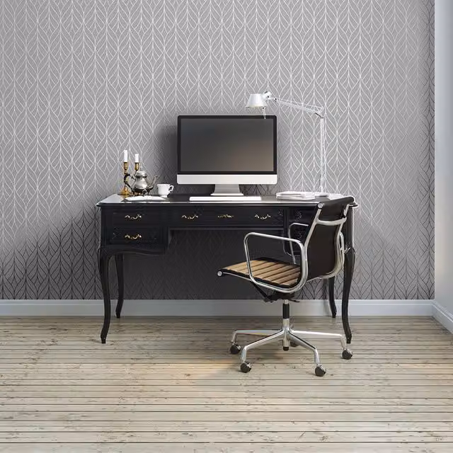 Muriva Blake Wave Grey and White