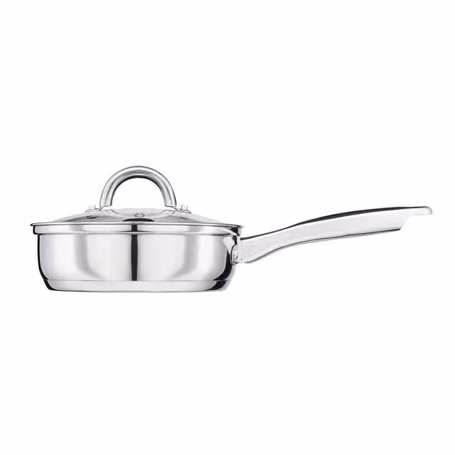 Cooks Professional Stainless Steel Egg Poacher Pan with Glass Lid and Spatula in Silver – 3