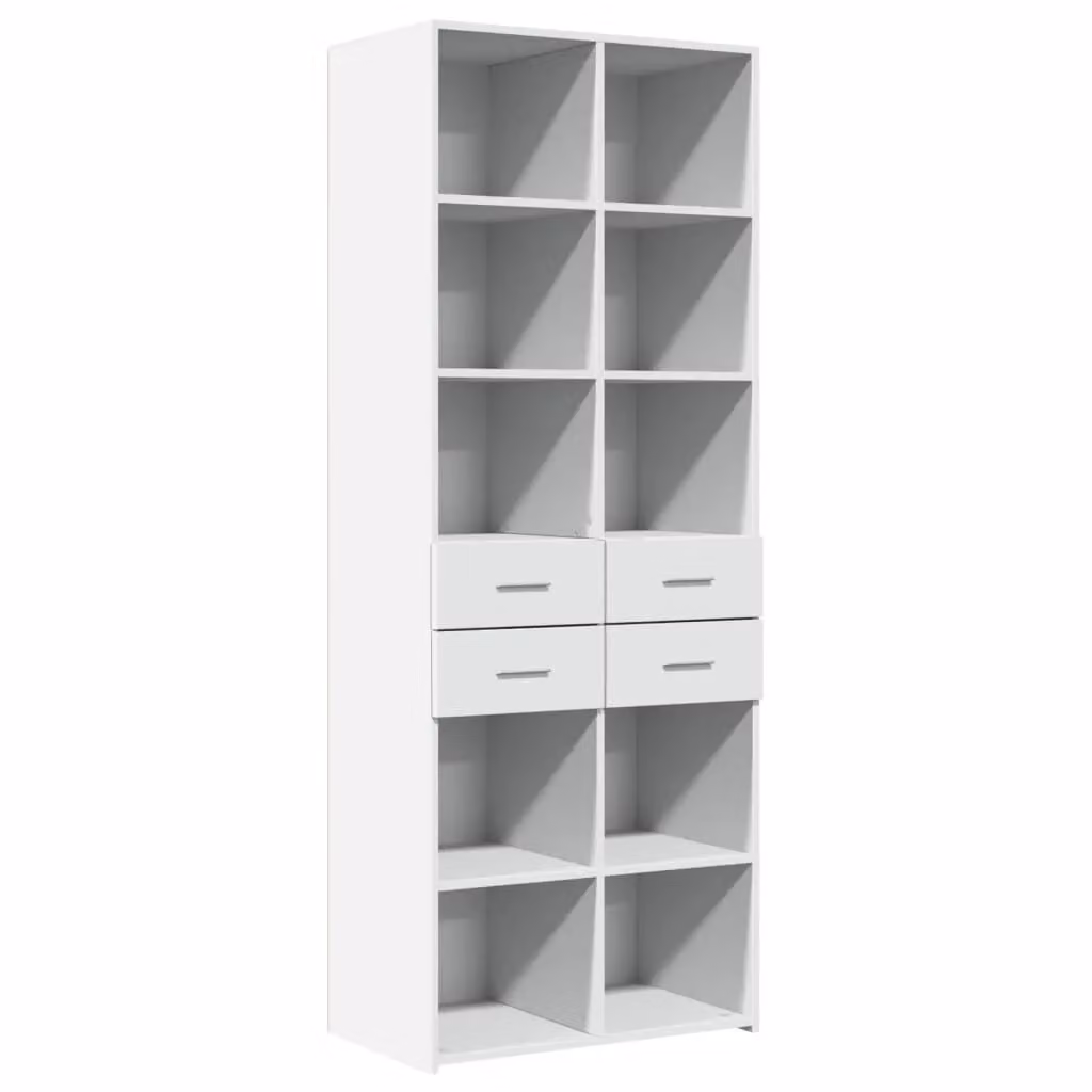 Berkfield Home Modern White Highboard in MDF, W/D/H: 70 x 42.5 x 185 cm