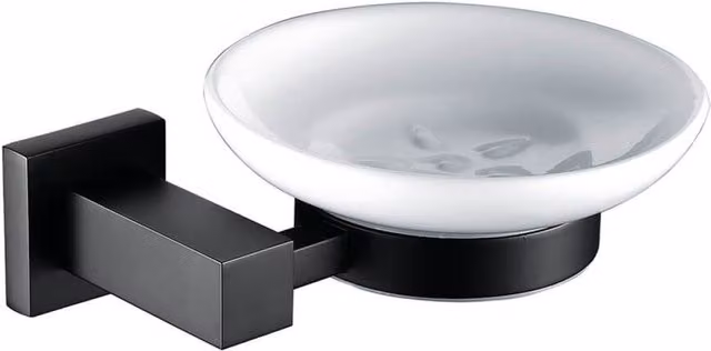 Nes Home Matte Black Square Wall Mounted Soap Dish Holder – 2