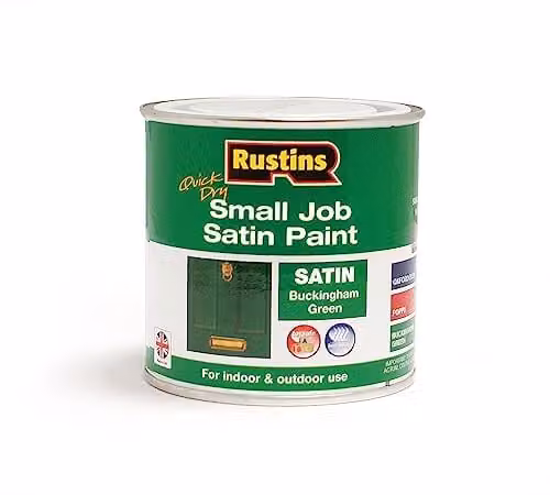 Rustins Small Job Quick Drying Satin Wood Paint in Green, 250 ml
