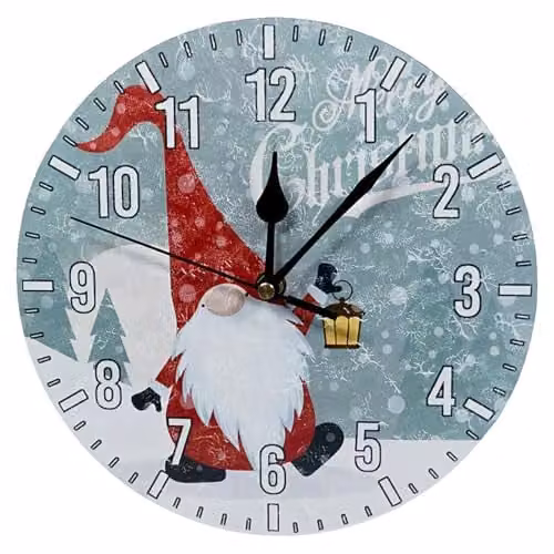 mysmartbuy Christmas Gonk Quartz Wall Clock, Multicolour, Diameter: 23 cm – 1