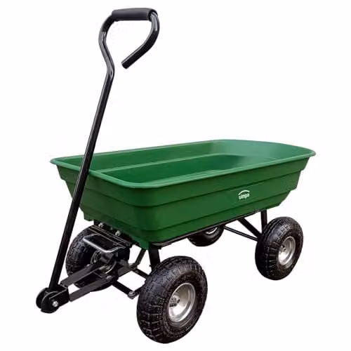 Simpa Multi-Purpose All Terrain Tipping Barrow Cart with Pneumatic Tyres, Green, L 93 cm x W 50.5 cm x H 51 cm – 1