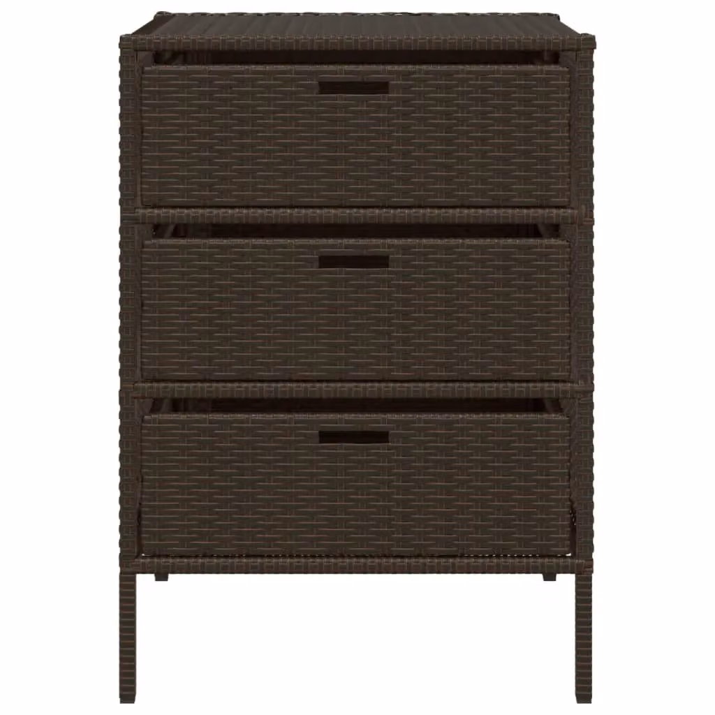 Berkfield Home Garden Storage Cabinet in Brown Poly Rattan and Steel, W/D/H: 55 x 59 x 80 cm – 2
