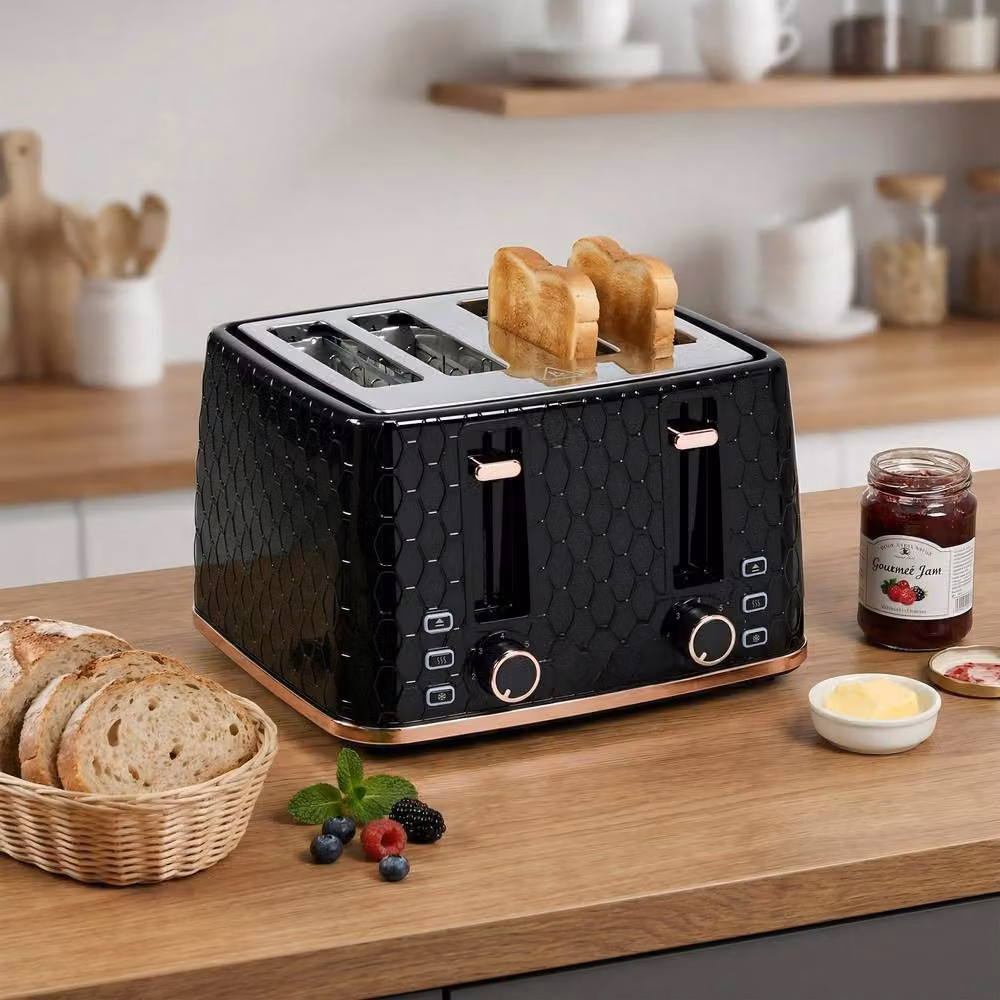 STILVORA 4 Slice Toaster with 7 Browning Levels in Black – 7
