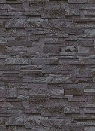 P+S Non-Woven Wallpaper in Grey, Anthracite and Black with 3D Stone Wall Optics, 02363-40 – 1