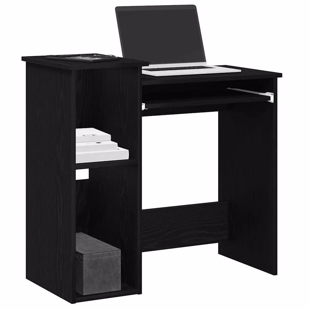 Berkfield Home Modern Black Writing Desk with Shelves, W/D/H: 84 x 40 x 78 cm – 2
